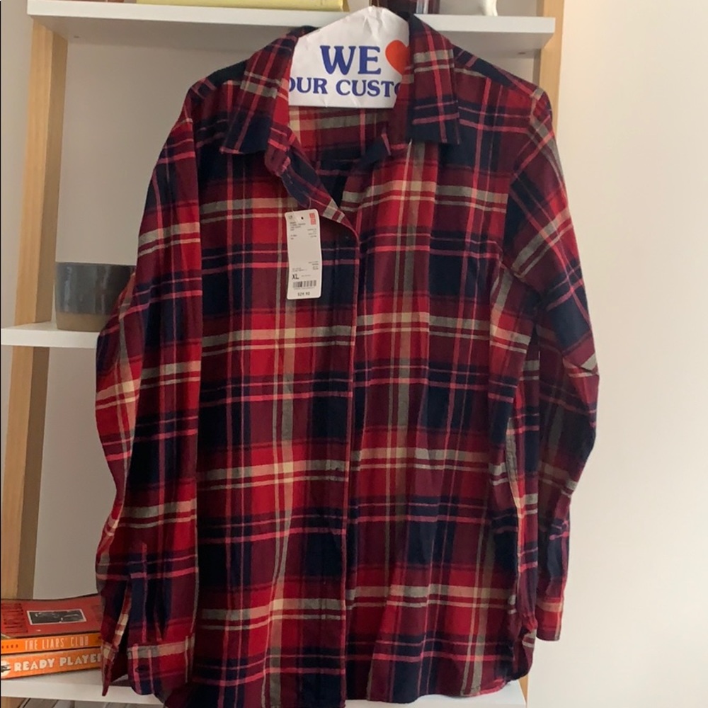 Red and navy flannel